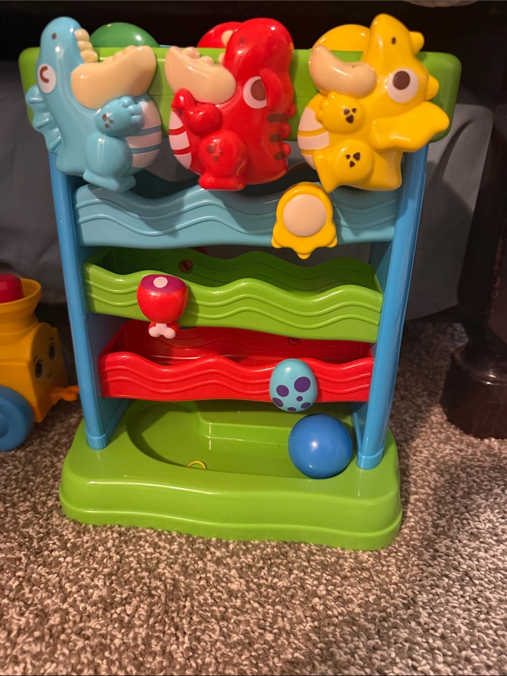 Colorful Animal Ball Drop Toddler Toy - Blue, Red, Yellow